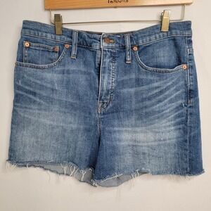 Madewell High Rise Denim Shorts Women's Size 31 Frayed Hem Boho‎ Trendy Jean